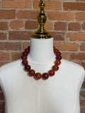 Large Burnt Orange Bead Necklace