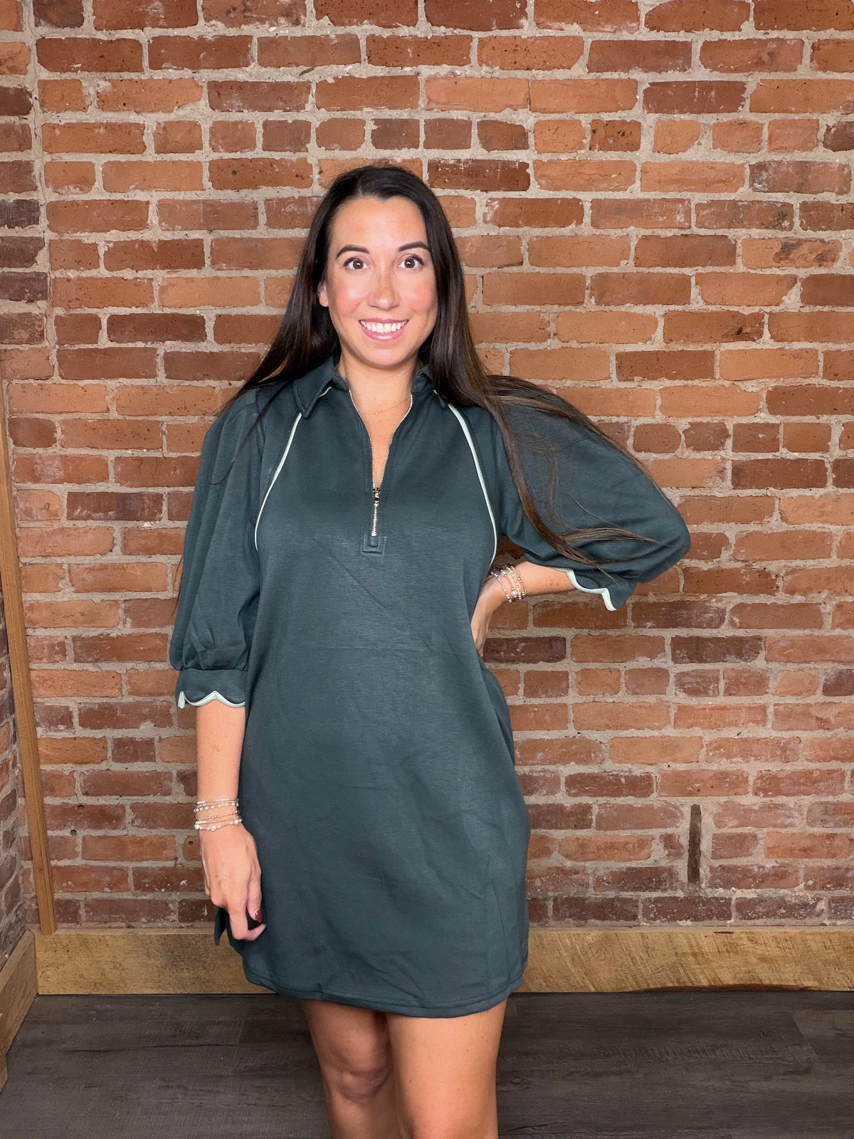 The Francina Dress- Hunter Green