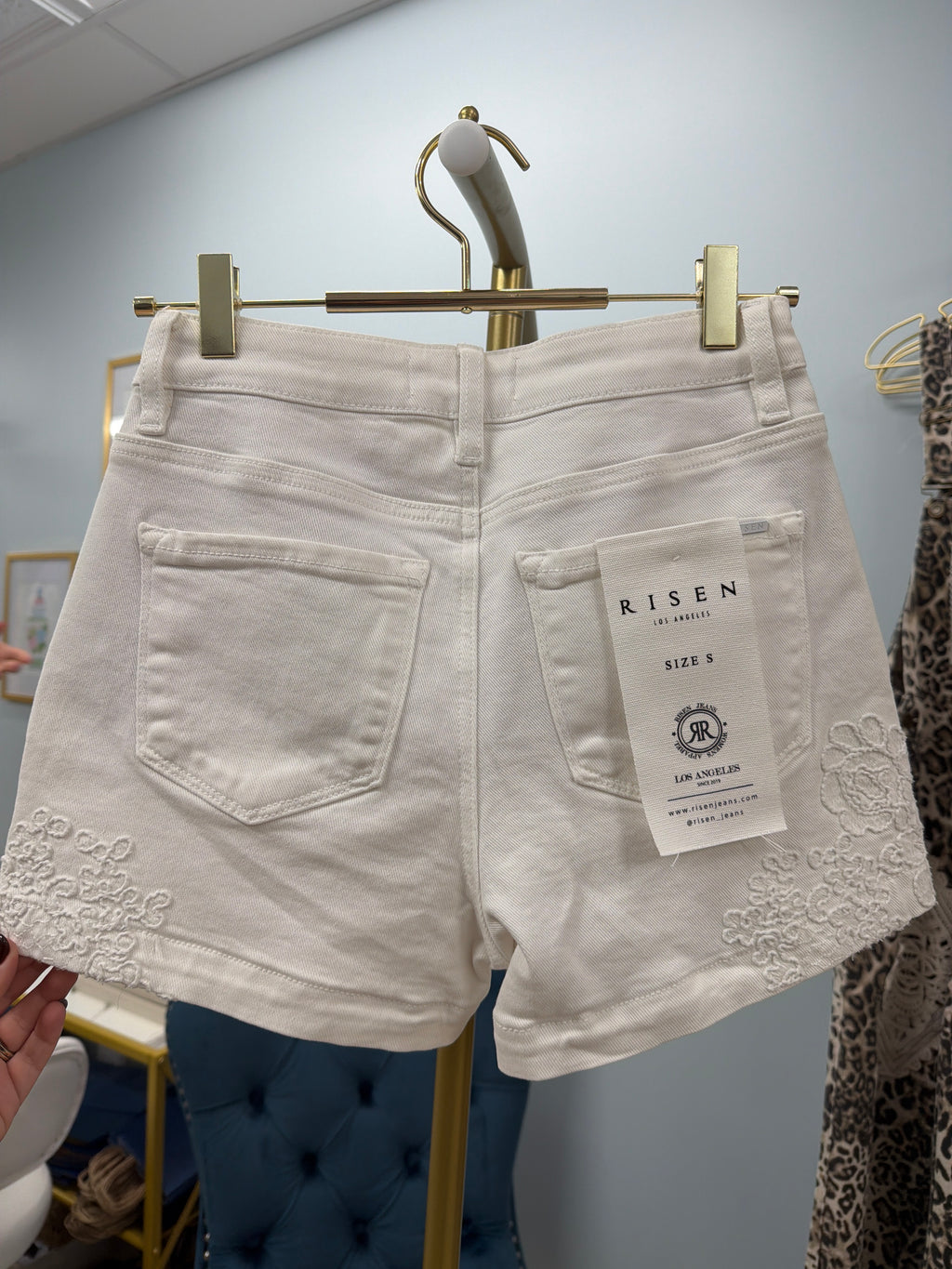 White Risen Shorts