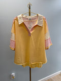 Yellow and Pink Three Quarter Length Shirt