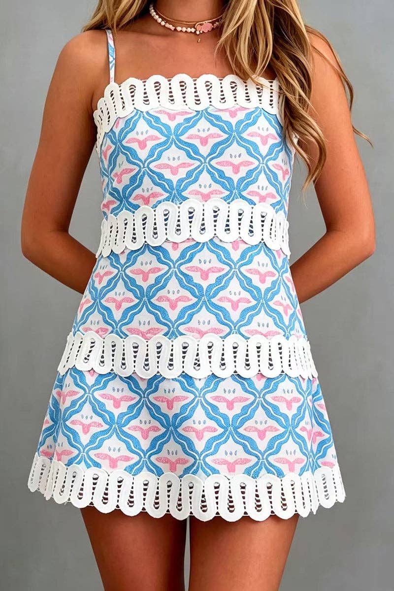 Boho Print Sleeveless Casual Dress