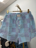Blue plaid shorts