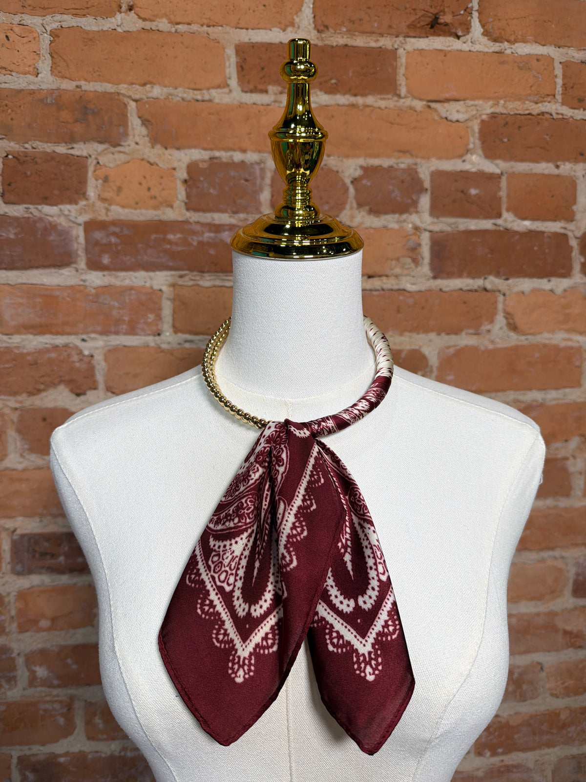 Maroon Beaded Scarf