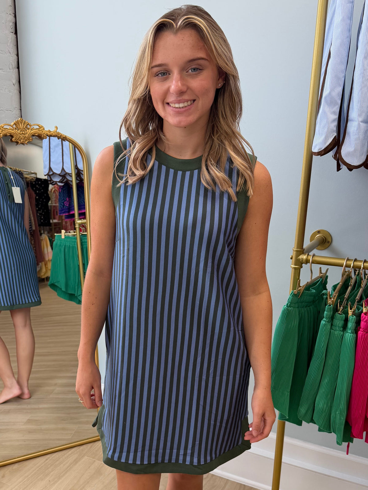 Hunter Green & Blue Dress
