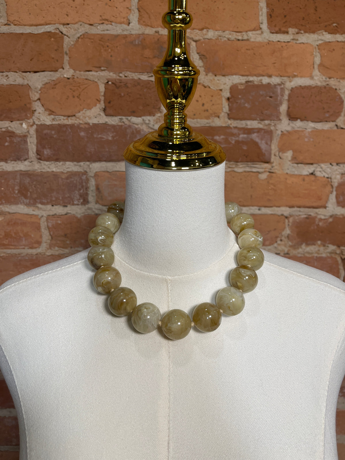 Large Cream Bead Necklace