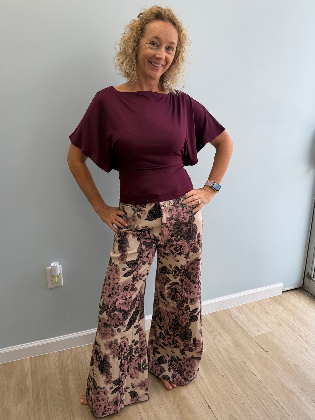 The Delaney Pink & Brown Floral Pants
