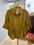 Entro 3/4 Sleeve Shirt -Sinched Martini Olive