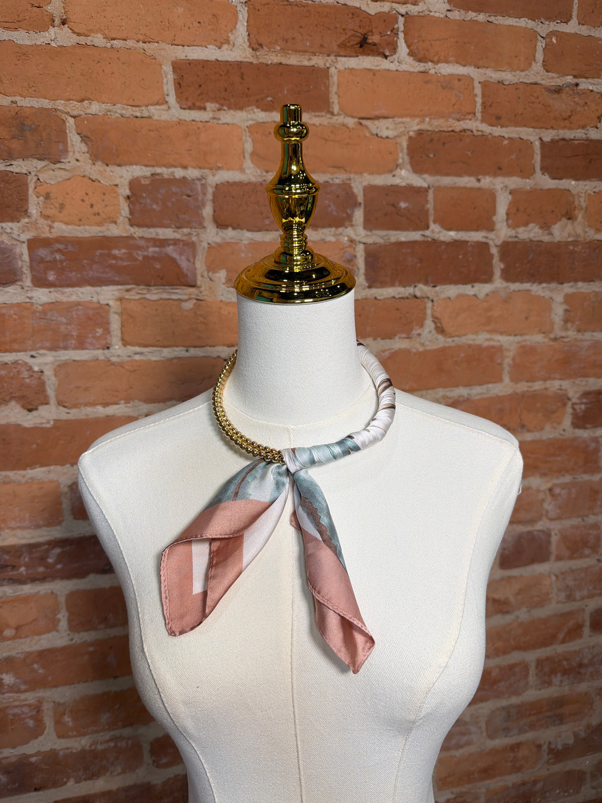 Pastel Pink Beaded Scarf