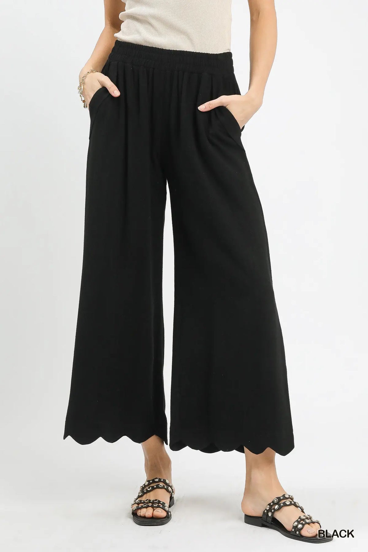 Umgee Linen/Cotton Pants- Black