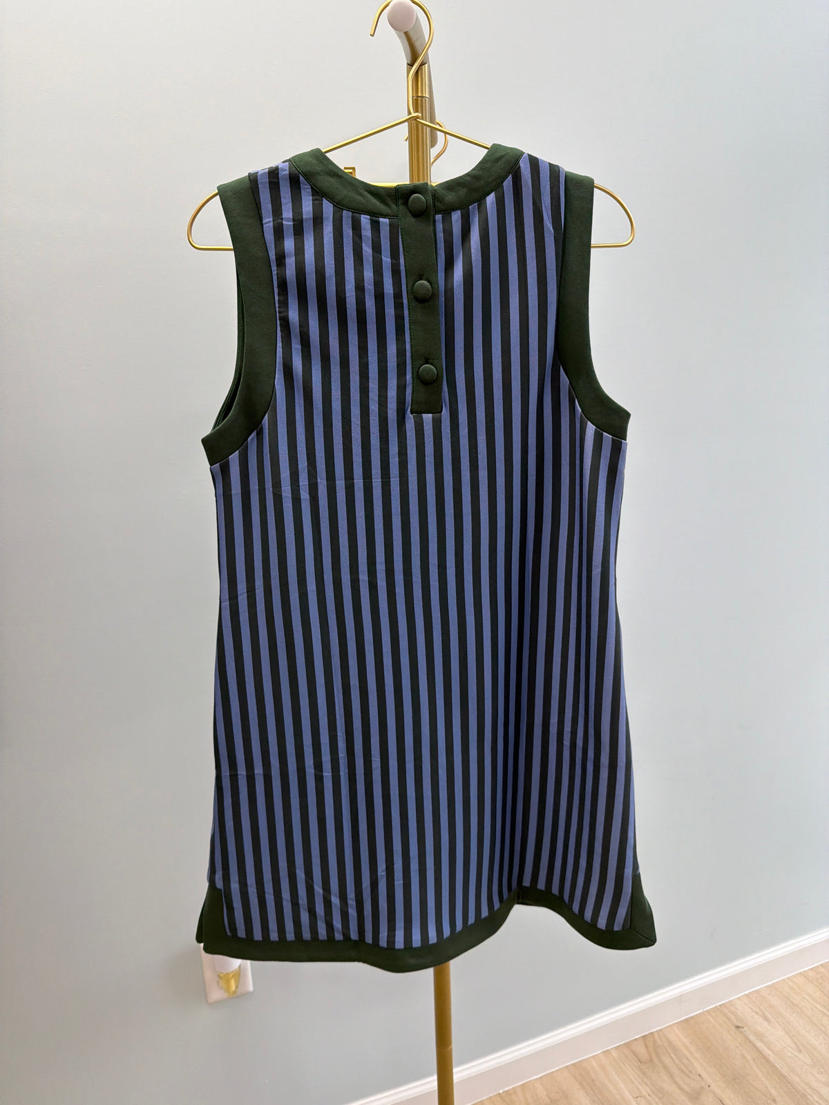 D33143 Hunter Green & Blue Dress
