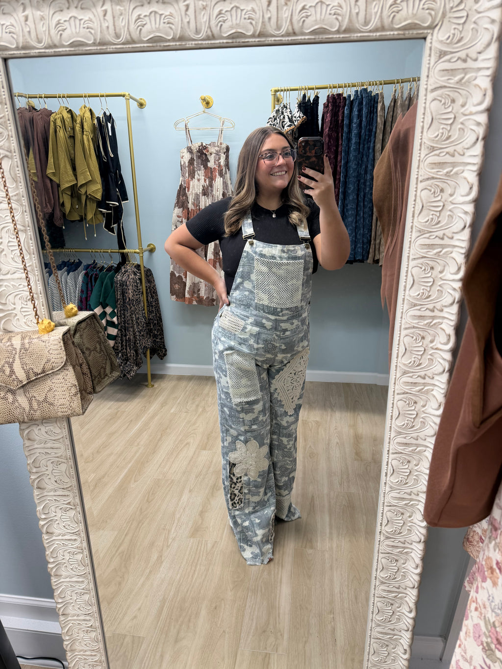 The Hadley Camo Lace Overalls