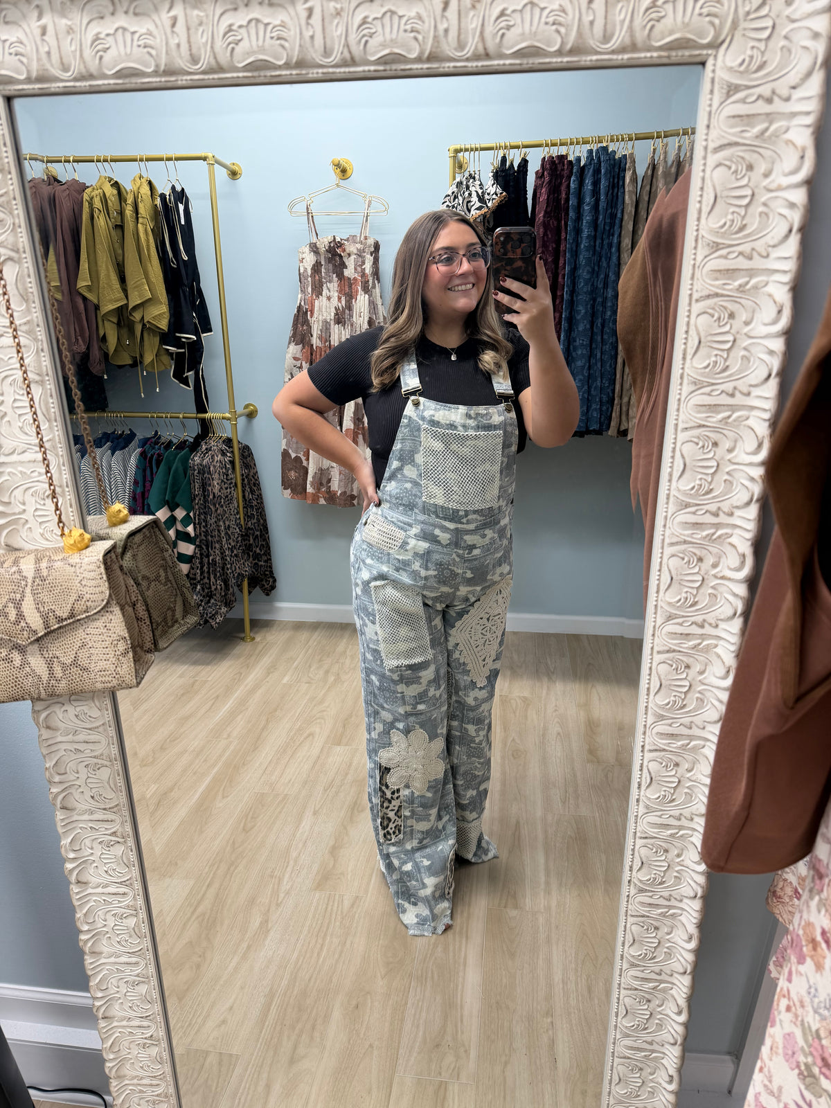 The Hadley Camo Lace Overalls