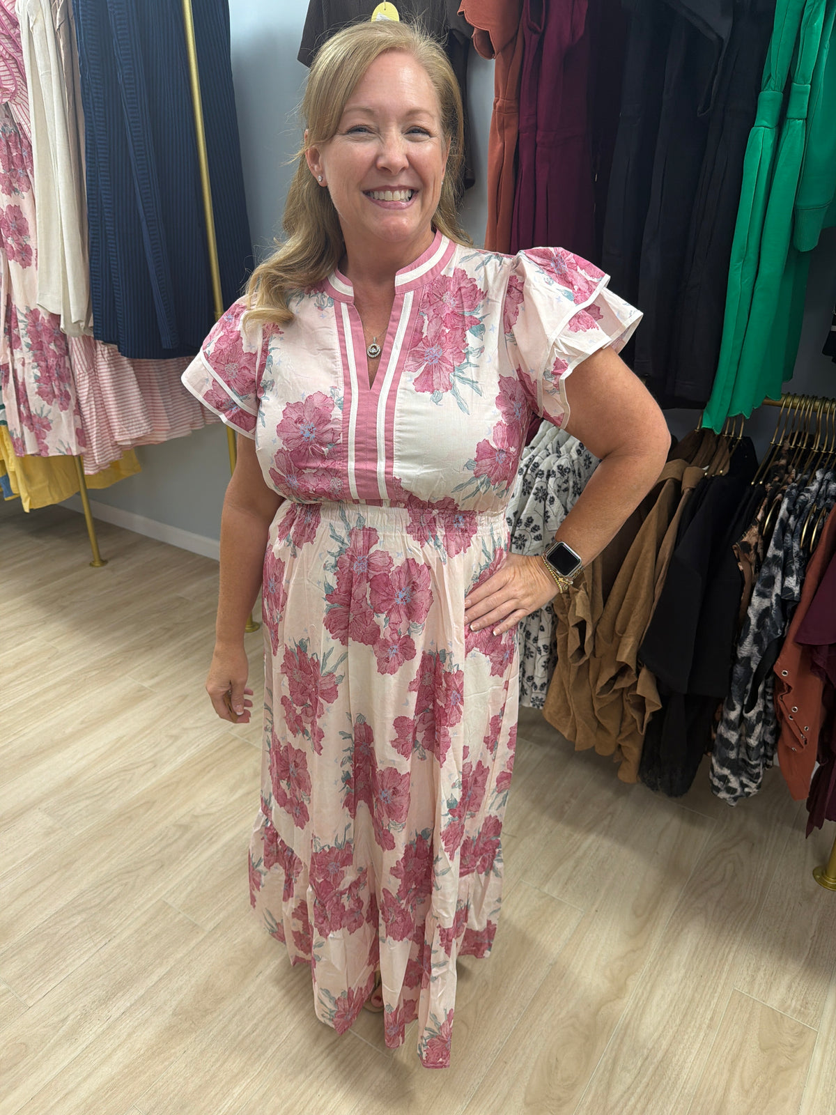 The Caroline Dress- Pink
