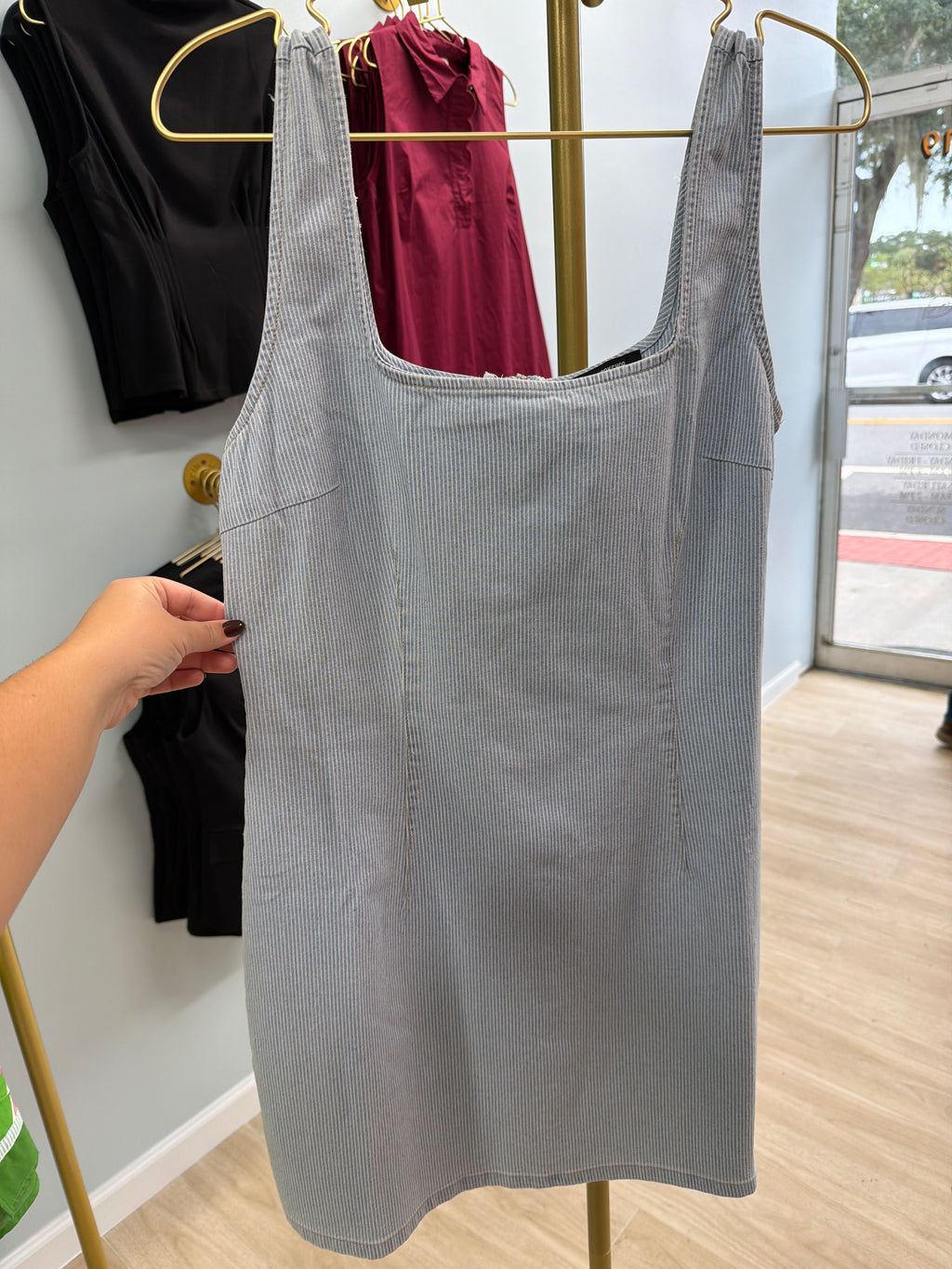 Denim Zipper Short Dress