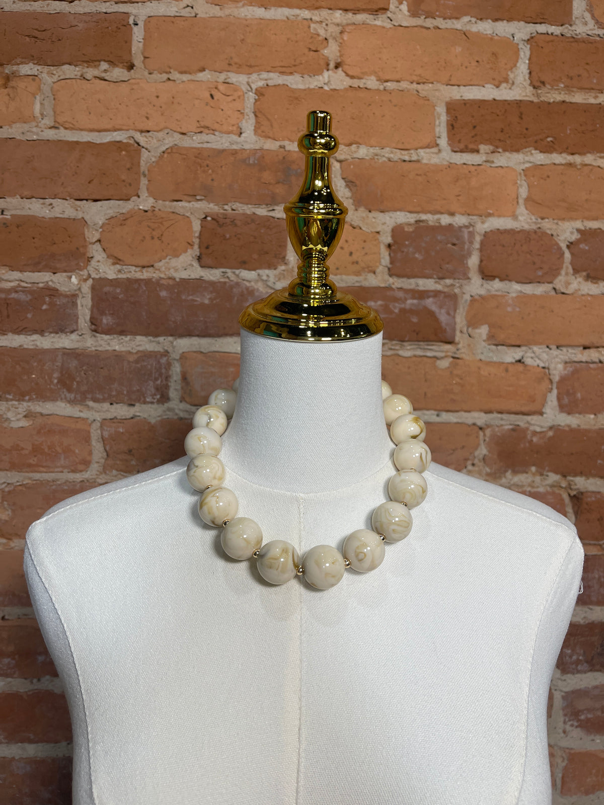 Large Marble Bead Necklace