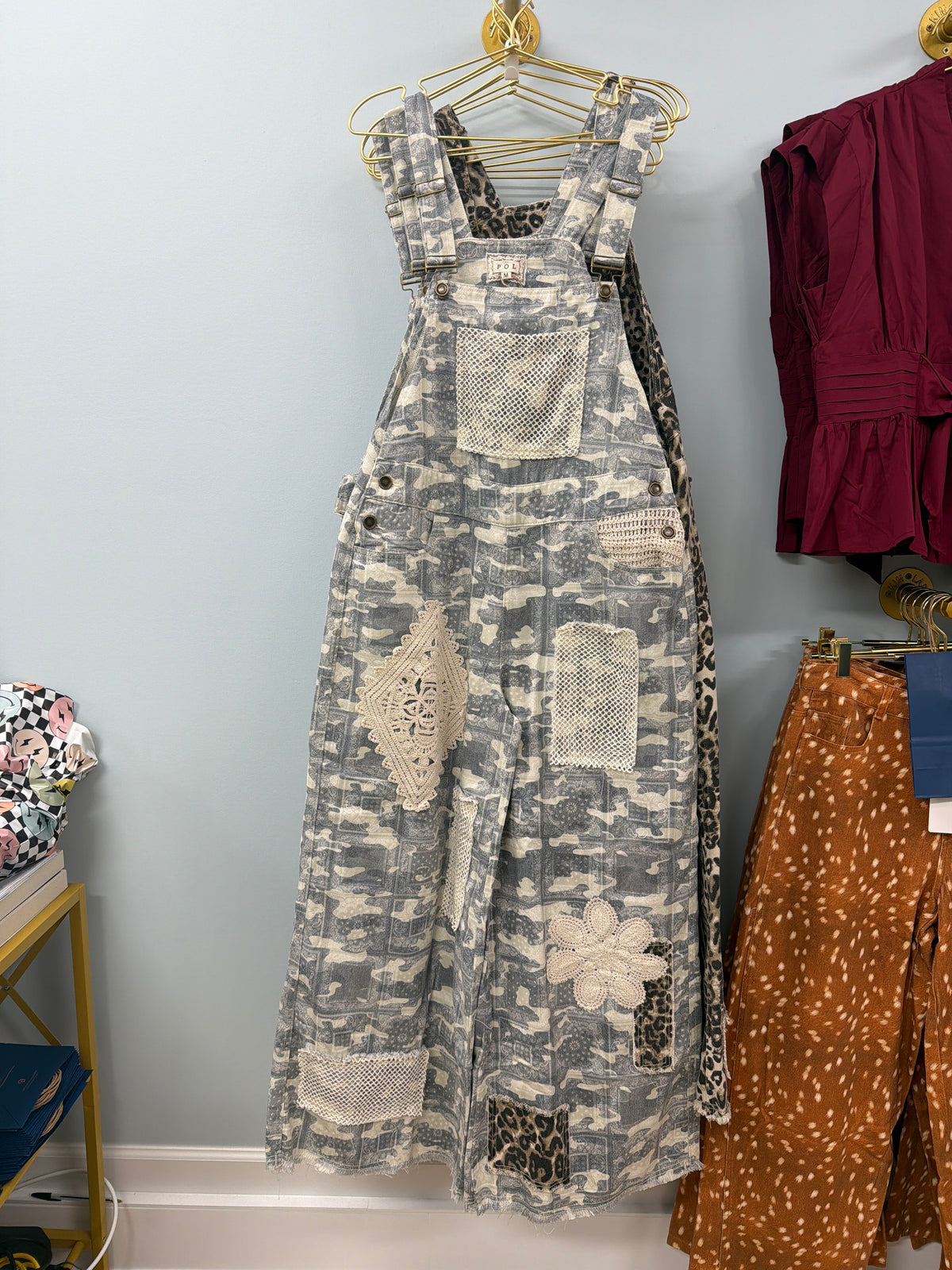 POL -WYP53 Almond Camo Overalls