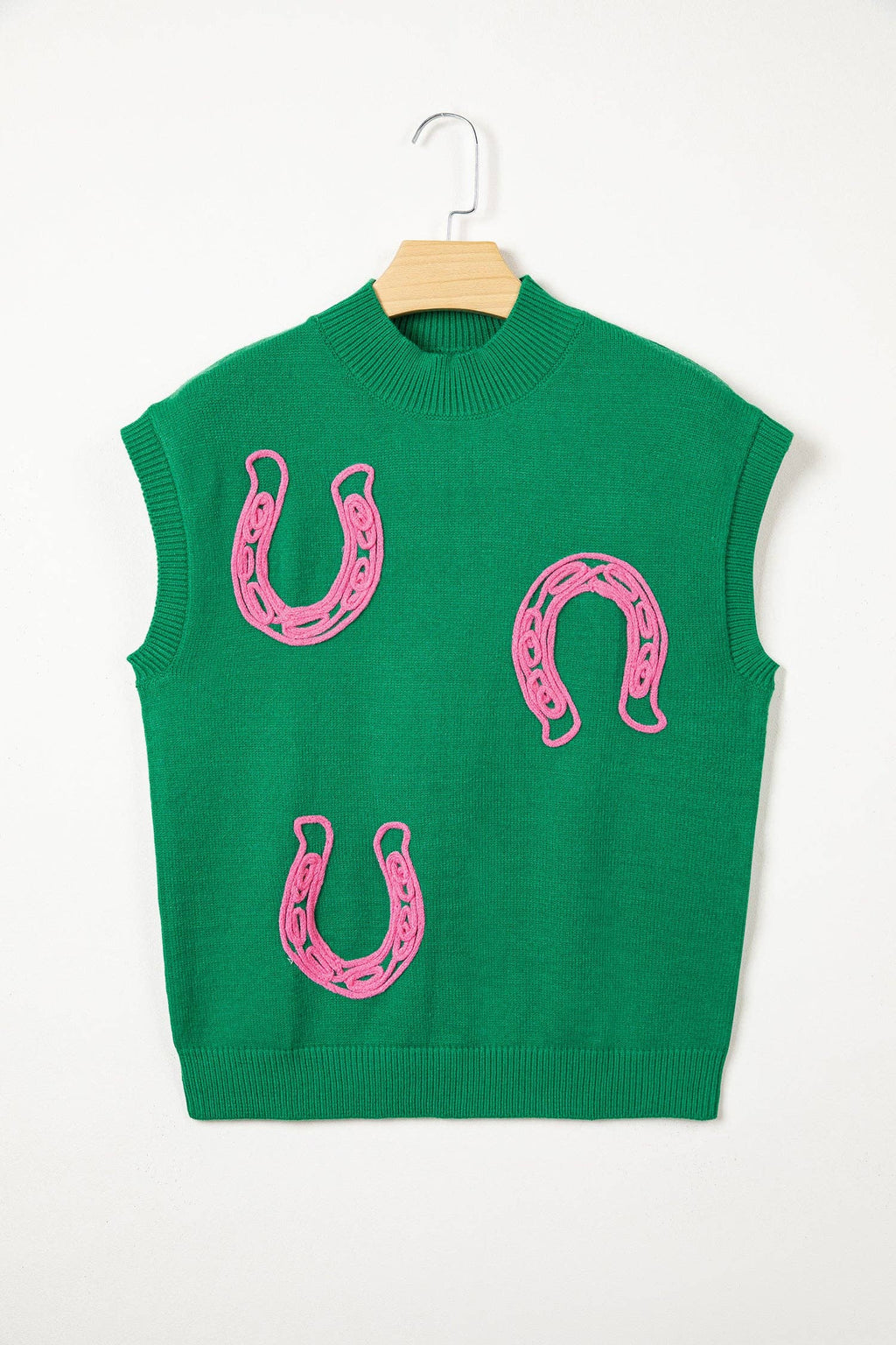 PRETTY BASH Western Horseshoe Mock Neck Sweater