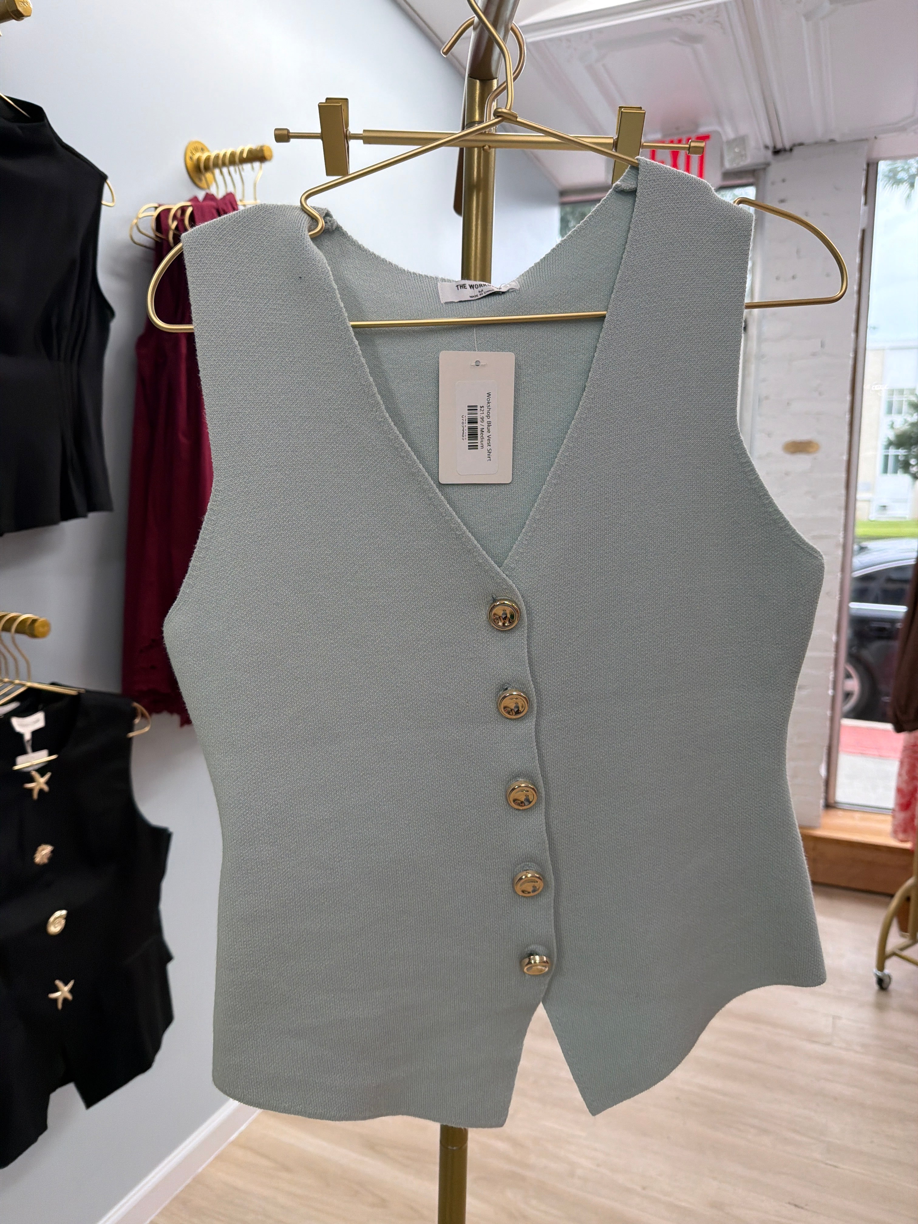 Wokshop Blue Vest Shirt