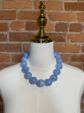 Large Dusty Blue Bead Necklace