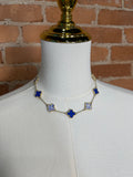 Blue Clover Necklace