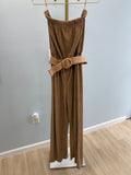 Brown Strapless Pant Romper - Blu Pepper