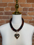 Large Brown Heart Beads