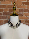 Brown Leopard Beaded Scarf