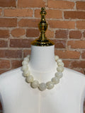 Large Off White Bead Necklace