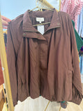 J32977 Brown Zipper Top