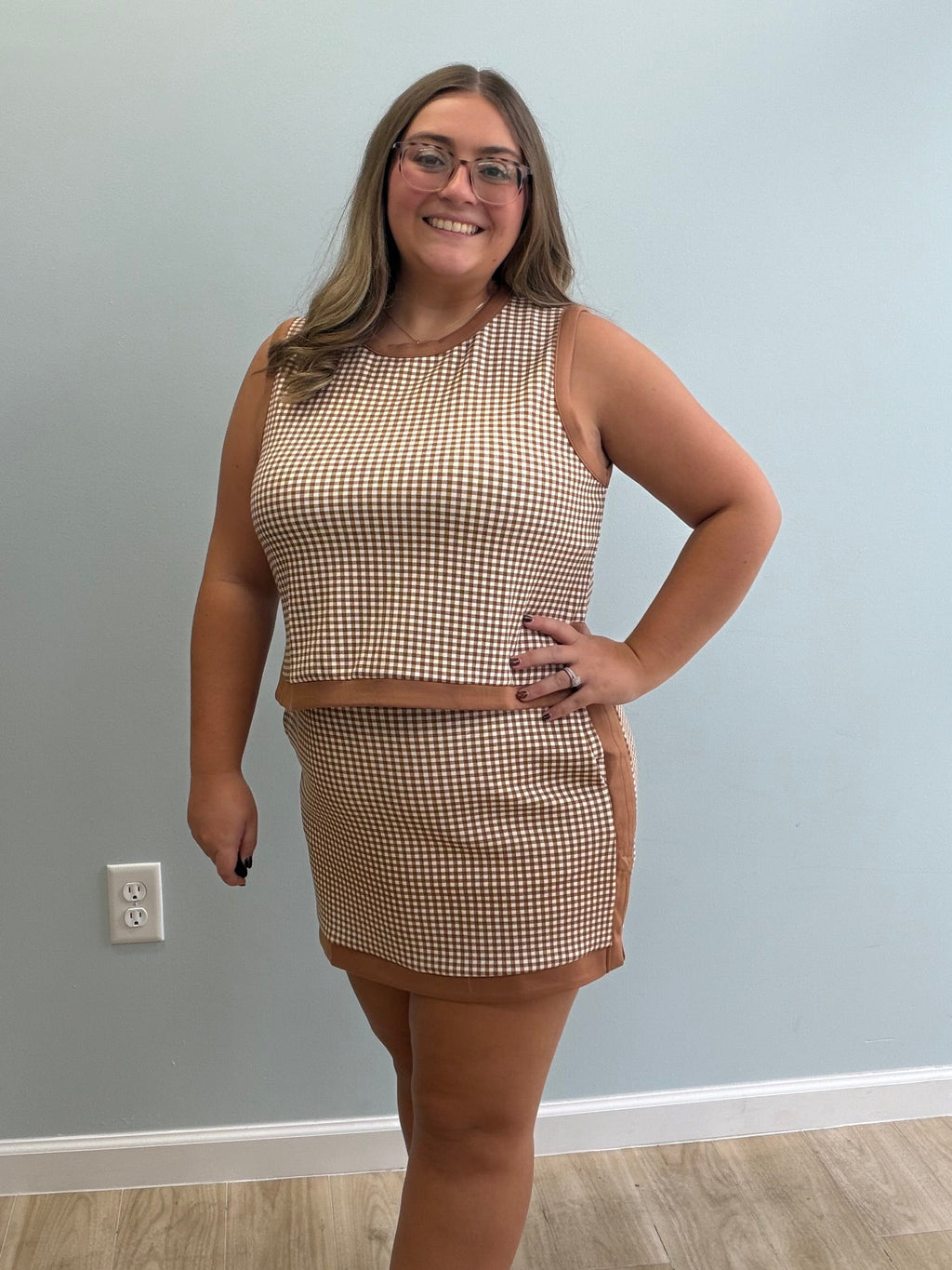 The Camden Camel Gingham Set