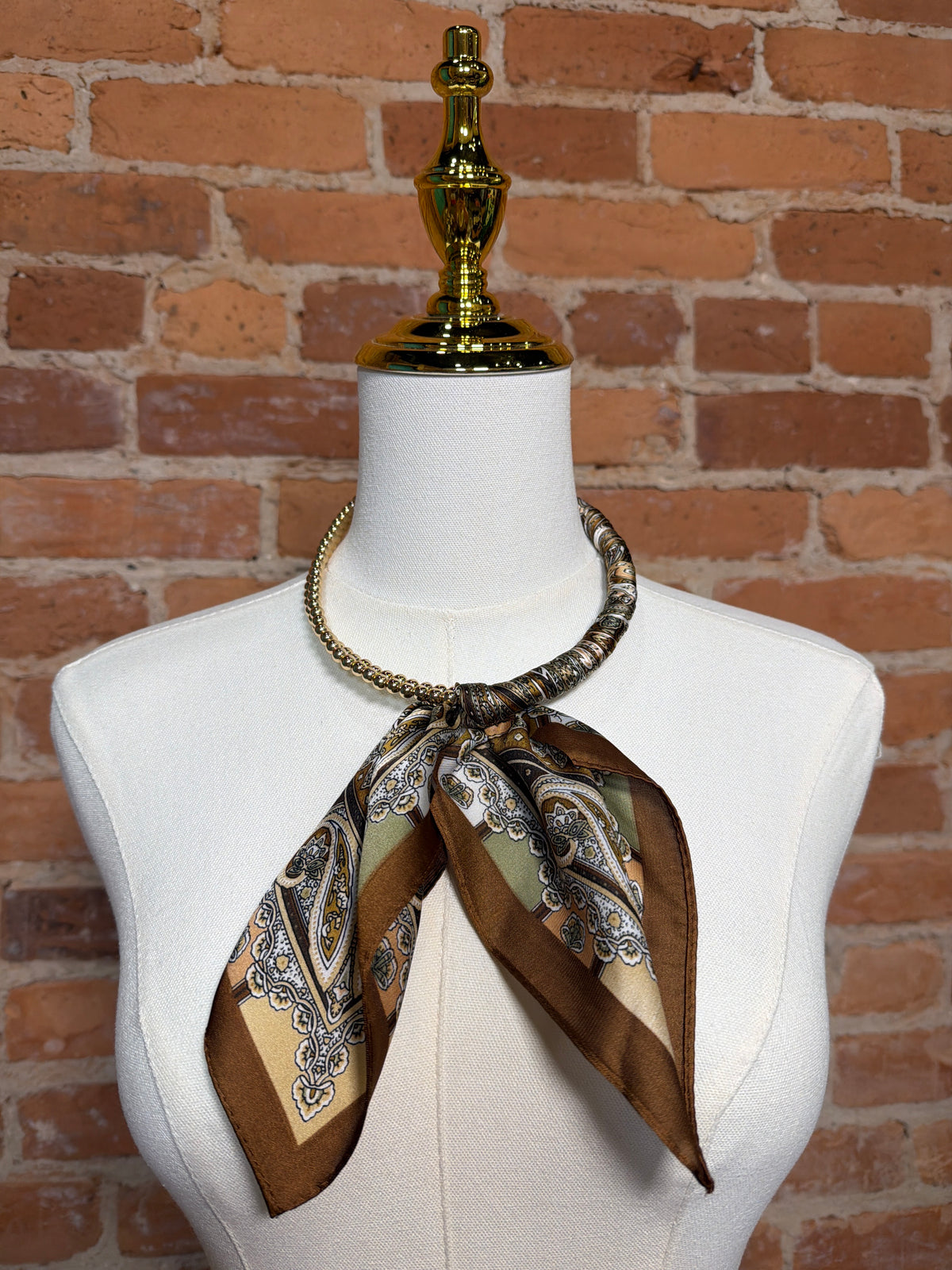 Brown Beaded Scarf