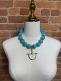 Turquoise Horse-bit Bead Necklace