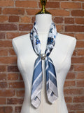 Long Dusty Blue Pearl Scarf