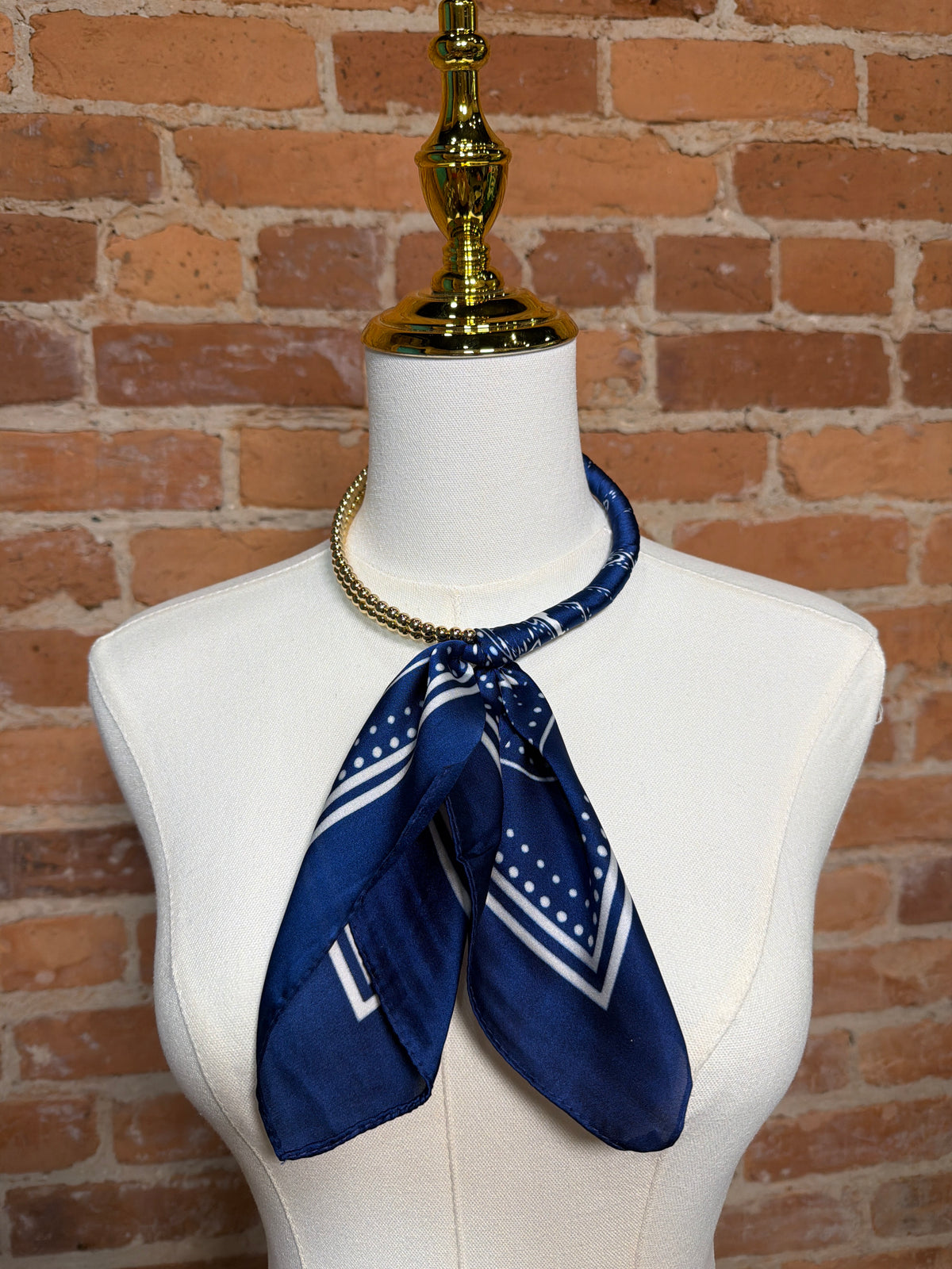 Royal Blue Beaded Scarf