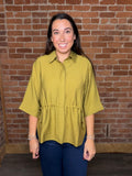 The Olive Grove Martini Olive Cinched-Sleeve Top