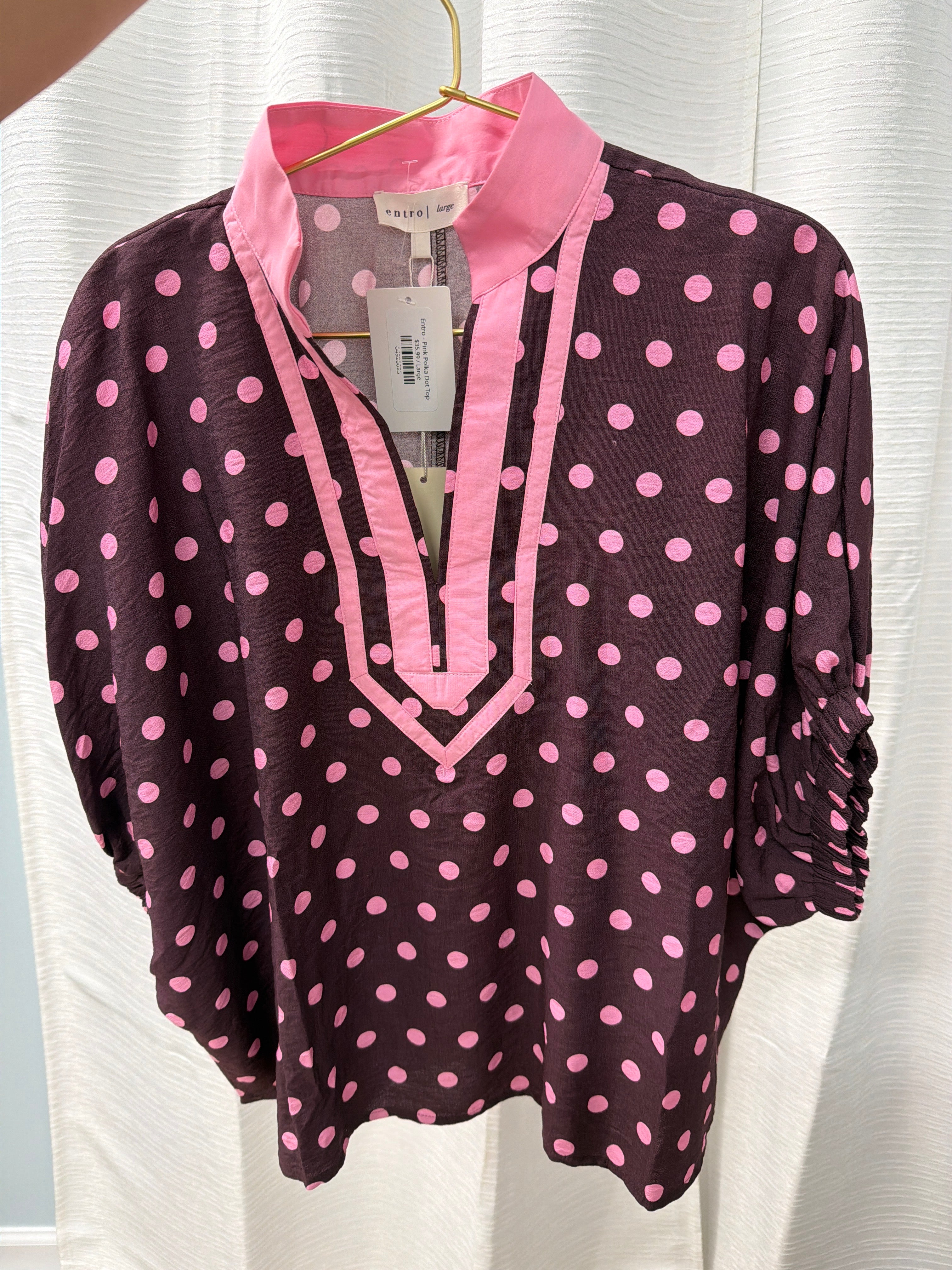 Entro - Pink Polka Dot Top