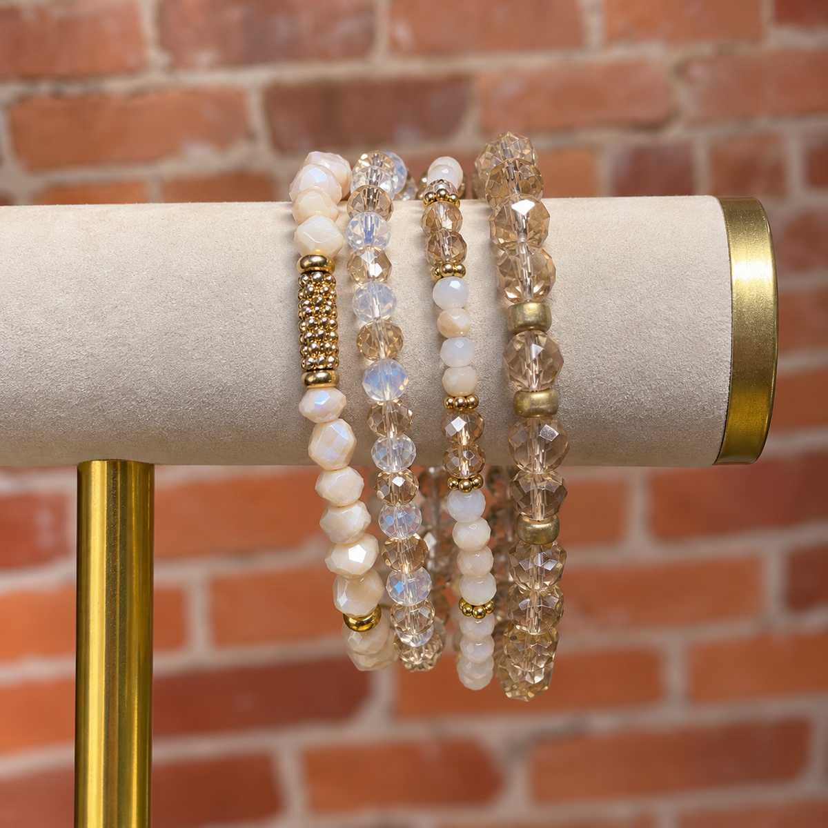 Rose Gold Beaded Bracelet Set
