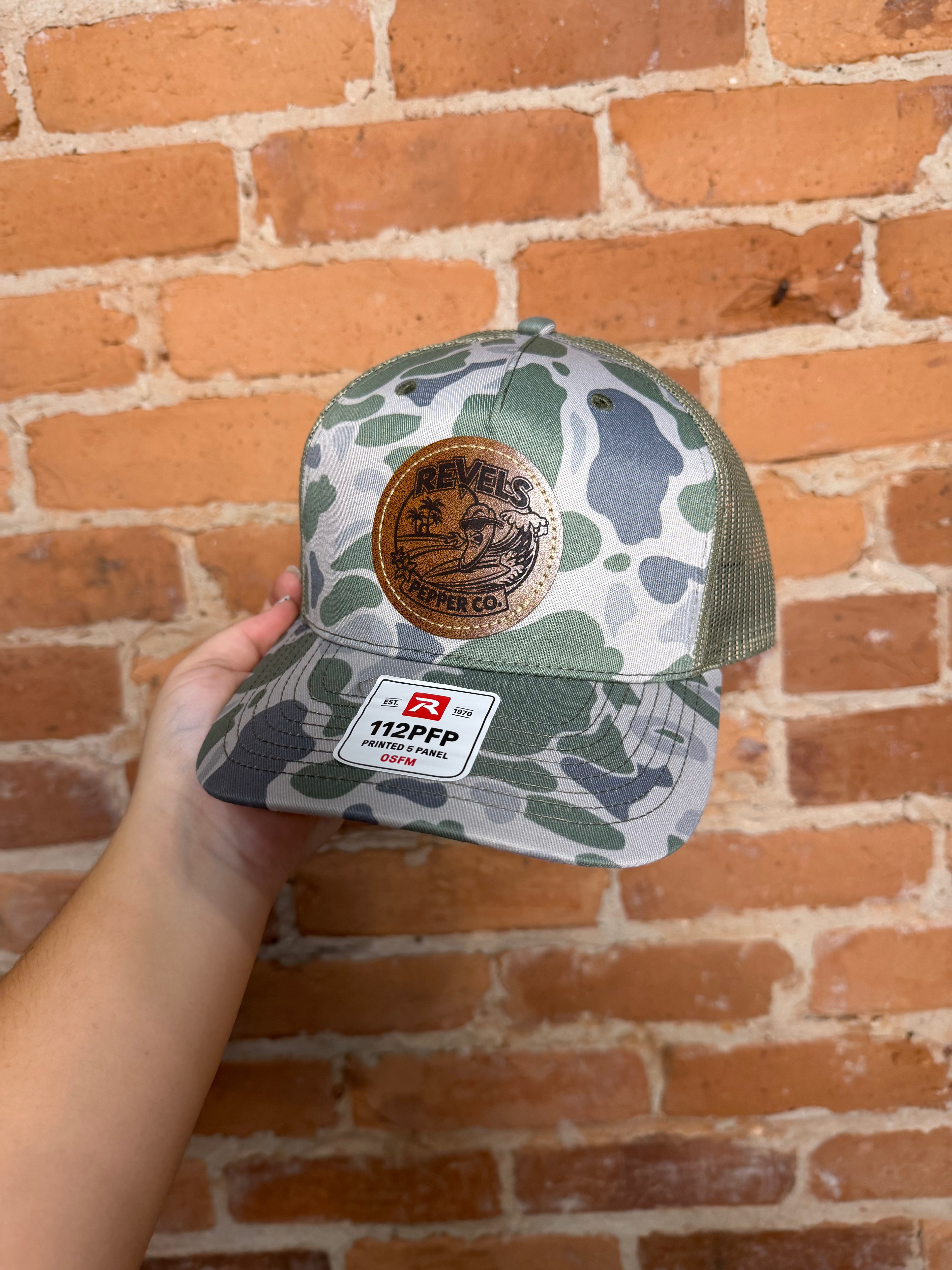 Revels Pepper Co. Green Camo Richardson Hat
