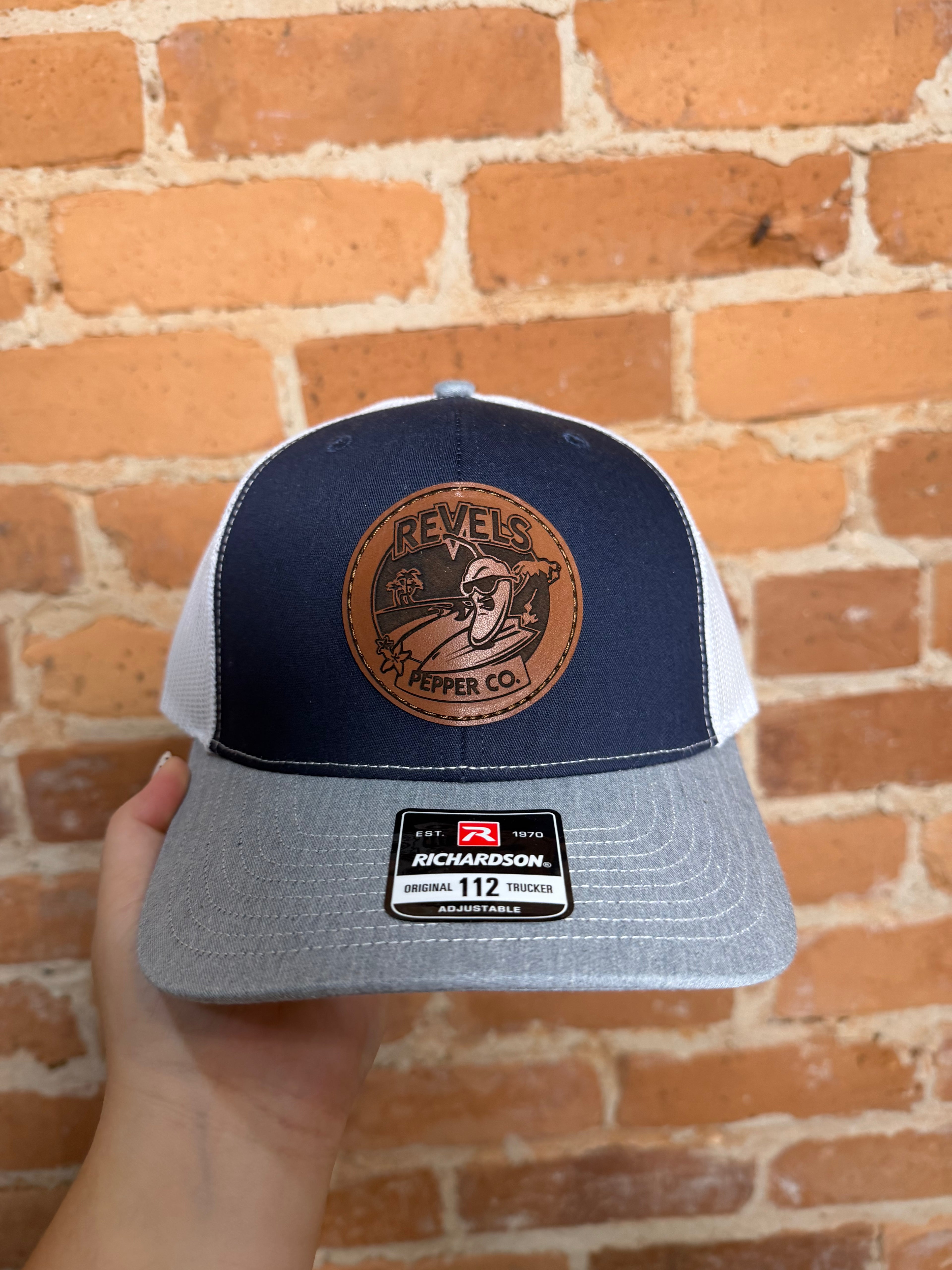 Revels Pepper Co. Navy & Gray Richardson Hat – Round Patch