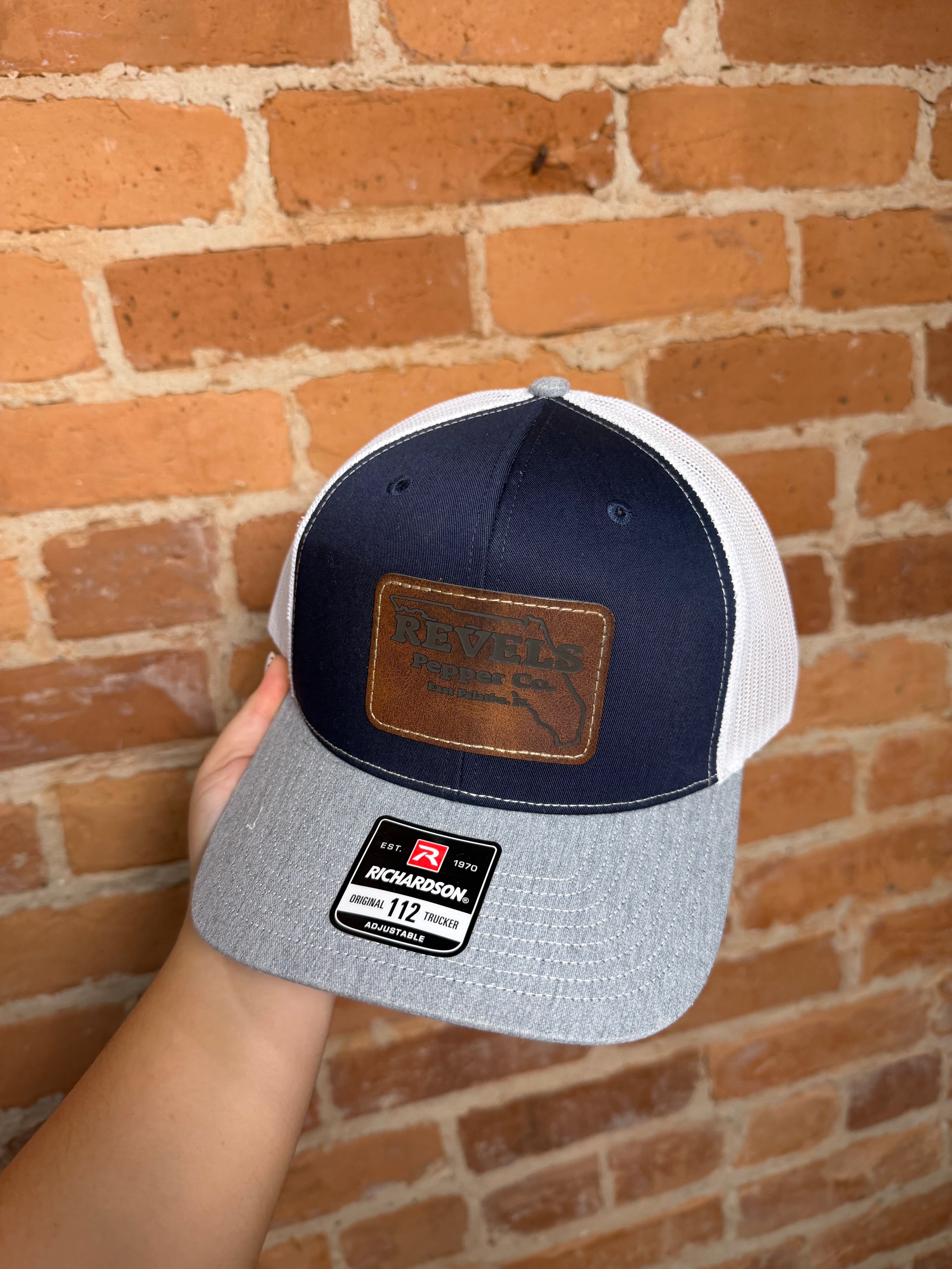 Revels Pepper Co. Navy & Gray Richardson Hat – Rectangle Patch