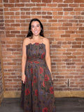 The Strapless Dark Bloom Dress
