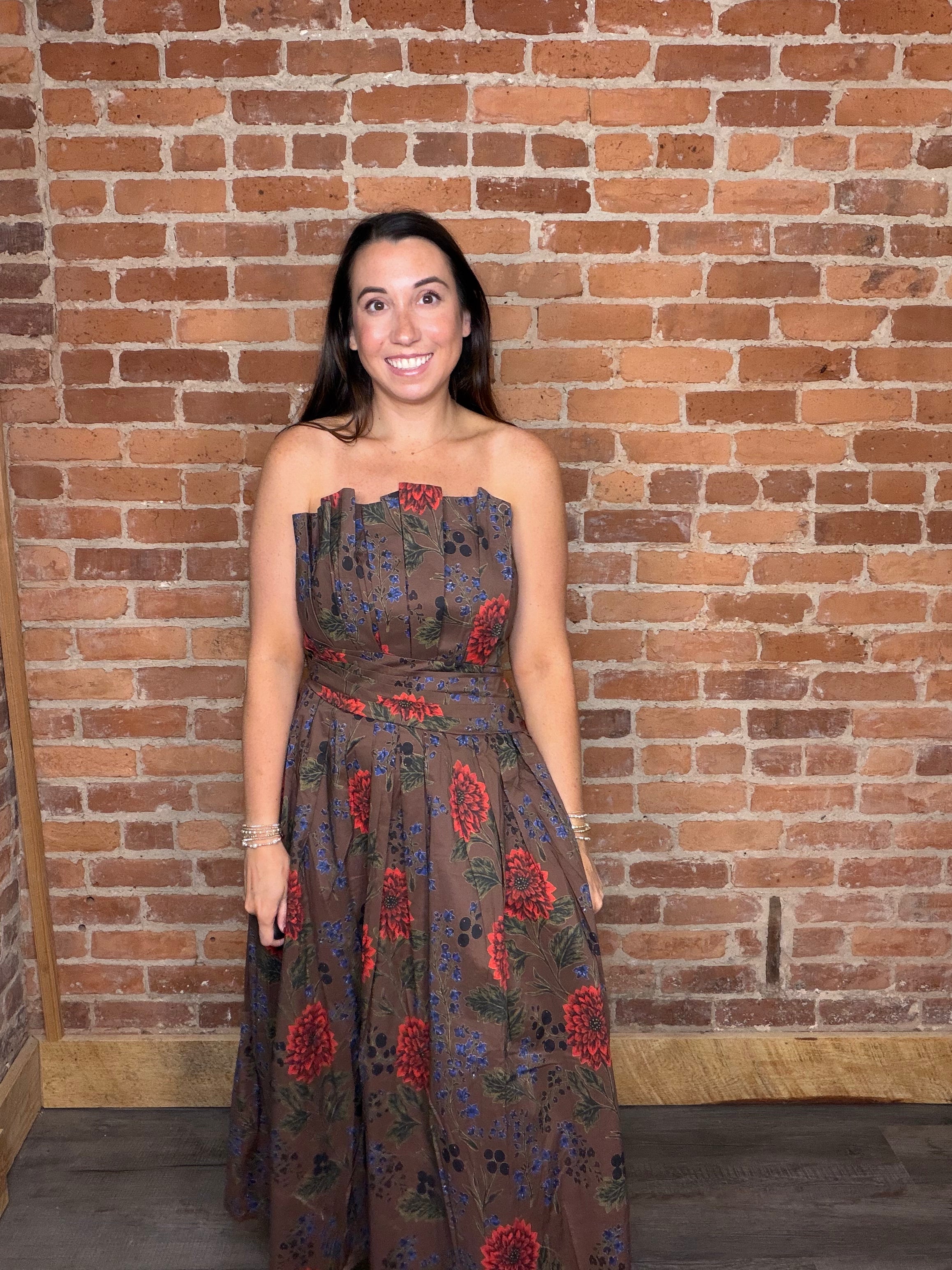 The Strapless Dark Bloom Dress