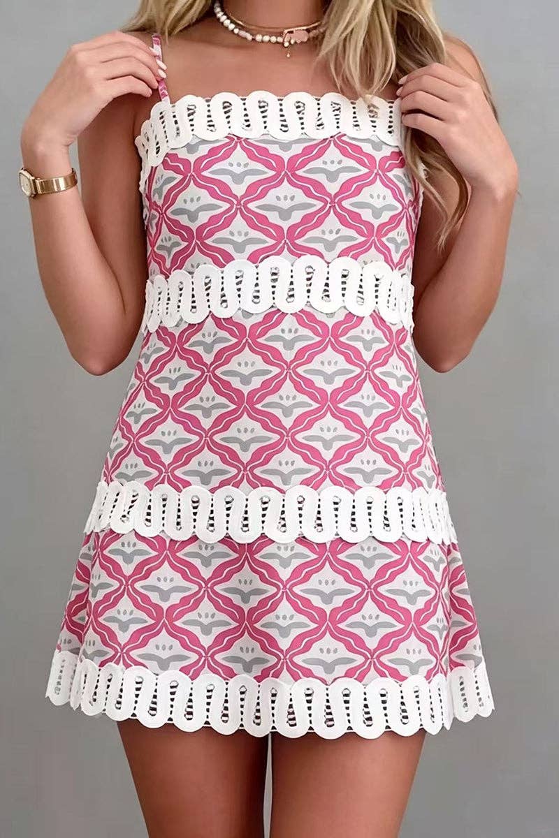 Boho Print Sleeveless Casual Dress