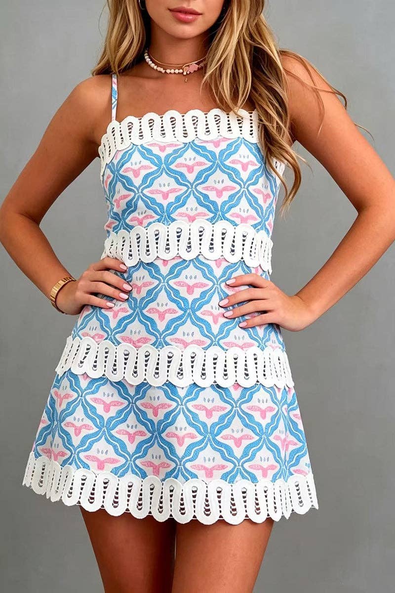 Boho Print Sleeveless Casual Dress