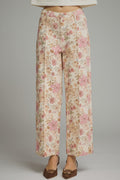 Entro- P31996 Ecru Floral Pants
