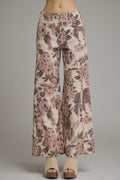 Entro - P32559- Floral Pants Pink/Brown