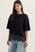 Entro - T31290 Black Lace Bottom Top