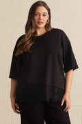 Entro - T31290P Black Lace Bottom Top (PLUS)