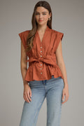 Burgundy Entro Bow top- T32540