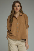 Entro - T33267 Camel Button Top